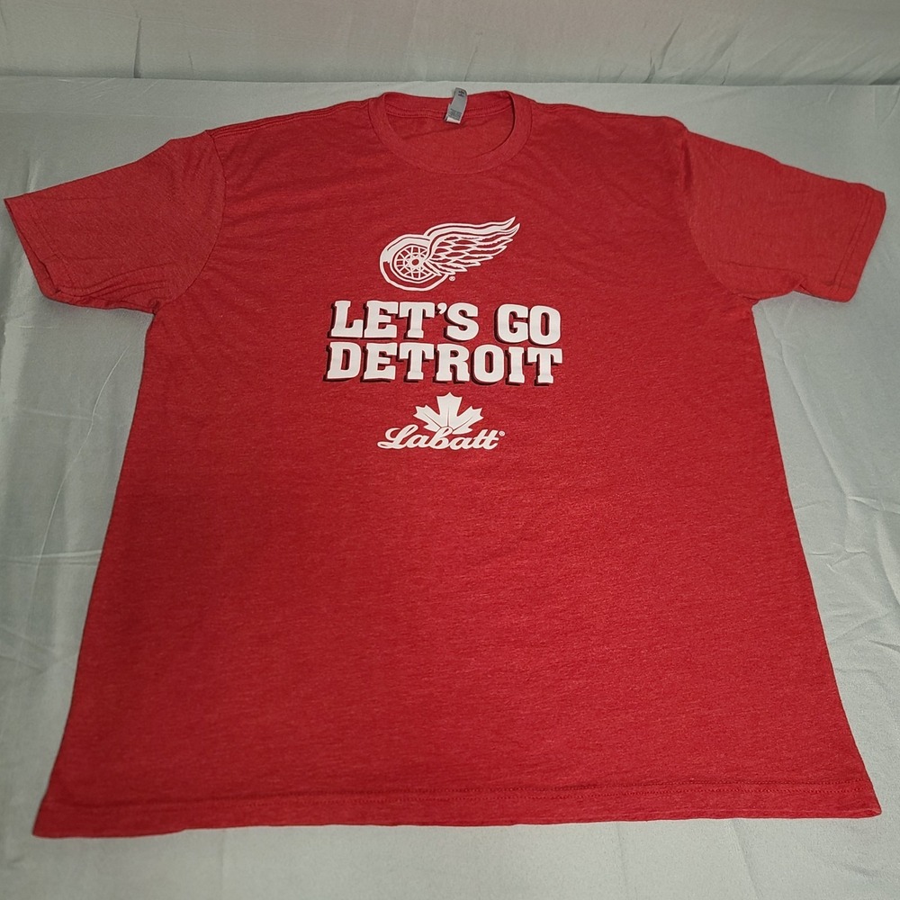 Next Level Apparel T-Shirt Mens XL Red Detroit‎ Red Wings Labatt Hockey Graphic